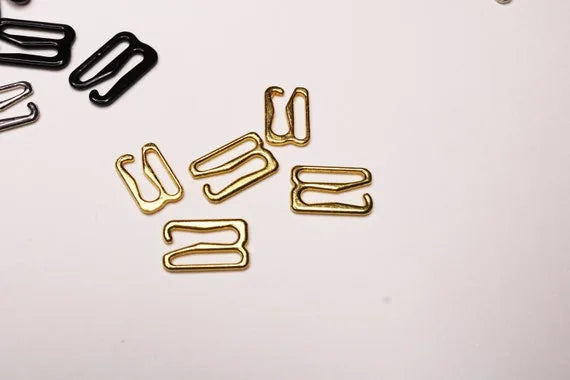 2 Stück G-Haken Metall 10mm und 12 mm in rot, schwarz, silber, gold IDrsx18 LingerieMeMade