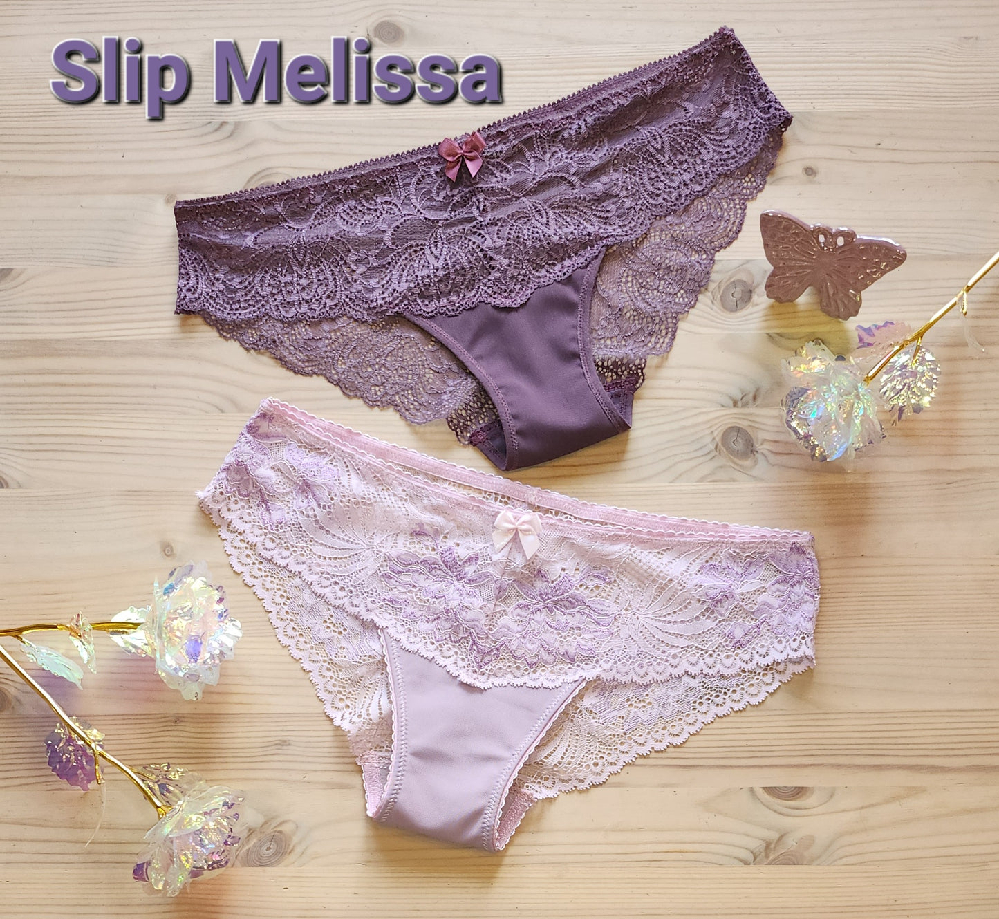 Sewing package for 2 Melissa briefs with microfiber and <tc>lace</tc> IDsnsx2