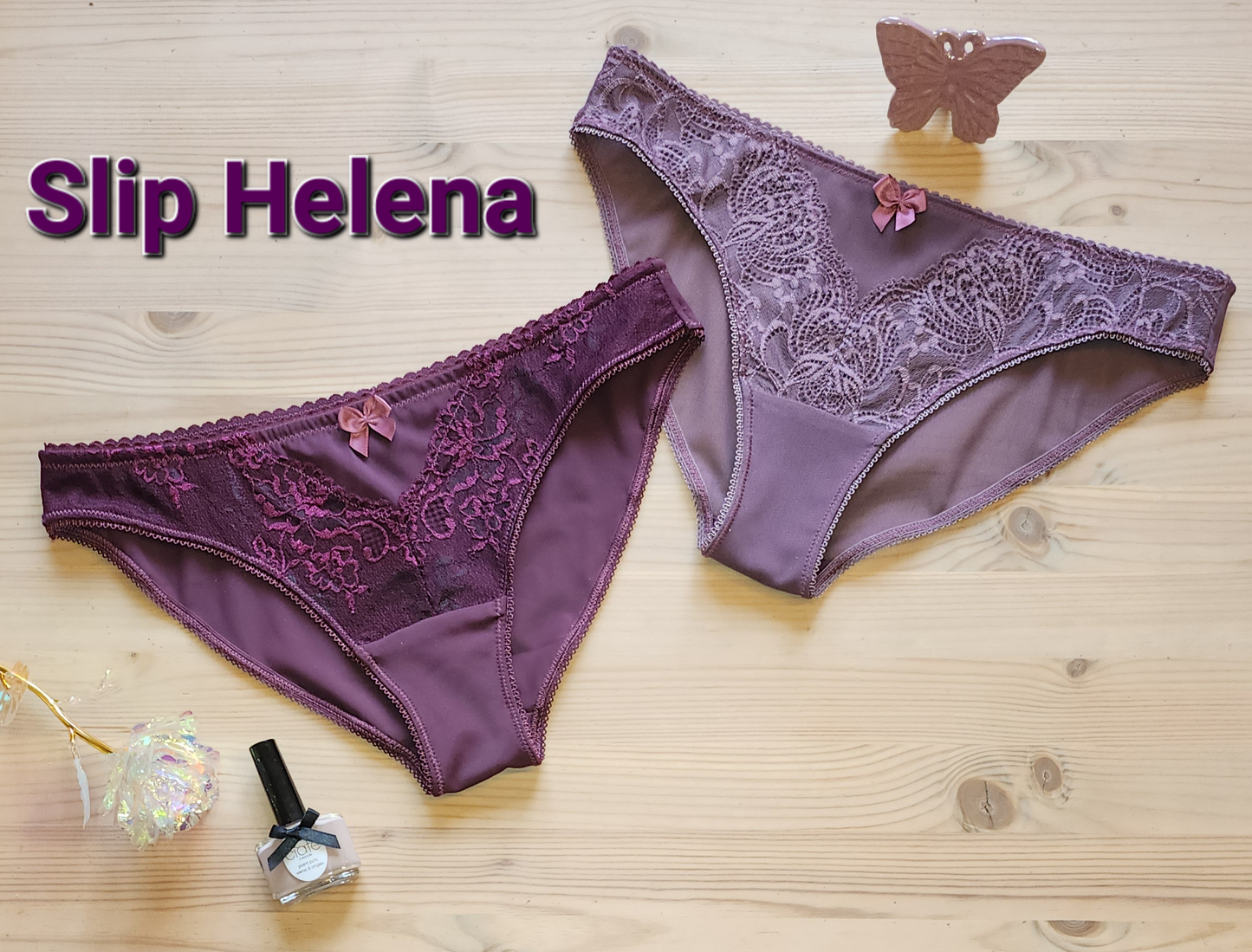 Sewing package for 2 Helena briefs with microfiber and <tc>lace</tc> crocus IDsnsx2