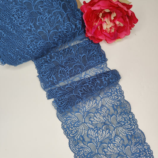 elastic <tc>lace</tc>nborder in french blue. Price per 1/2 meter IDsx4