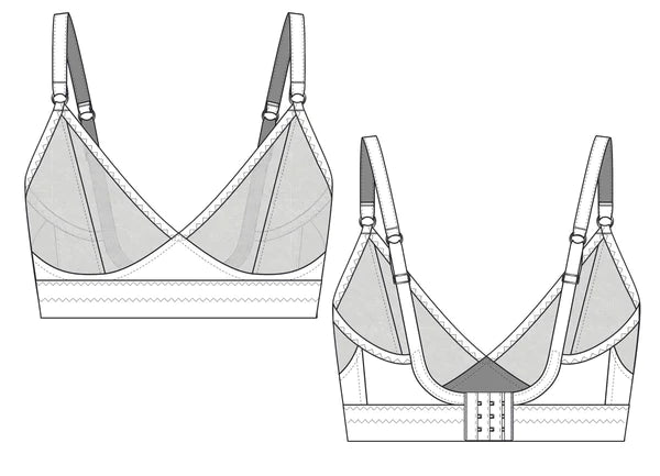 SAHAARA BRA sewing package Signature Sheer. View A. Midnight blue
