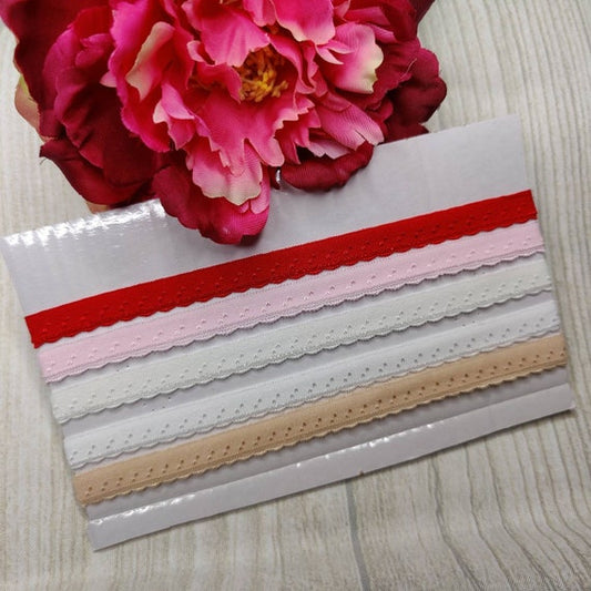 1M folding rubber/edging rubber, elastic edging. Colors: white, cream, beige, pink, red, berry. IDelx19