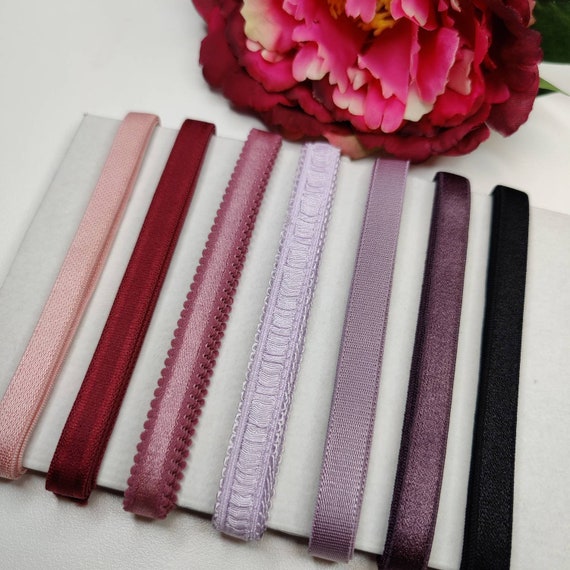 10 mm bra straps in pink, raspberry, grape, lavender, lilac, black IDtrx20