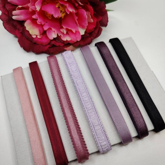 10 mm bra straps in pink, raspberry, grape, lavender, lilac, black IDtrx20