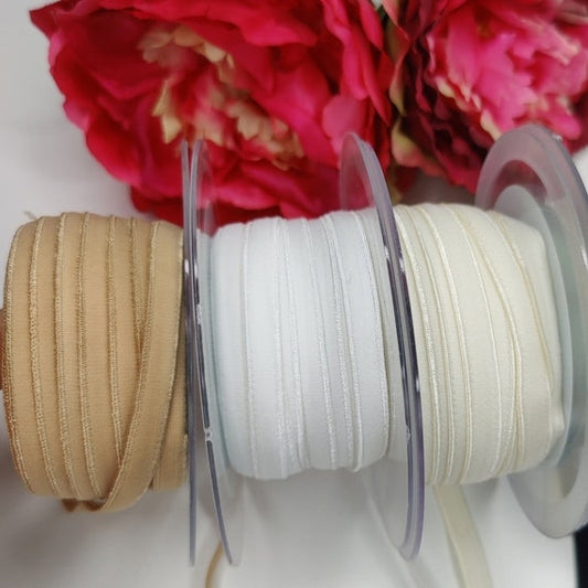 12 mm underbust elastic white, cream, beige /Underbust plush elastic white off-white beige/skin lingerie notions bra sewing IDelx19