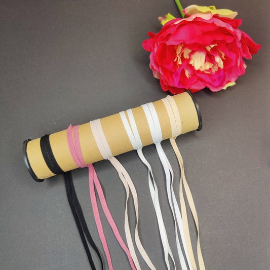 6mm elastic band/rubber strand white, cream, beige, rose/silver peony, flamingo, black IDelx19