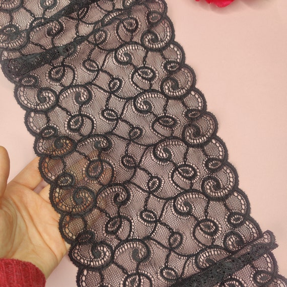 elastic lace black, price per 1/2 meter IDsx4