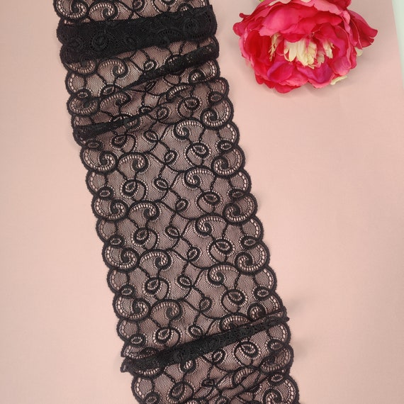 elastic lace black, price per 1/2 meter IDsx4
