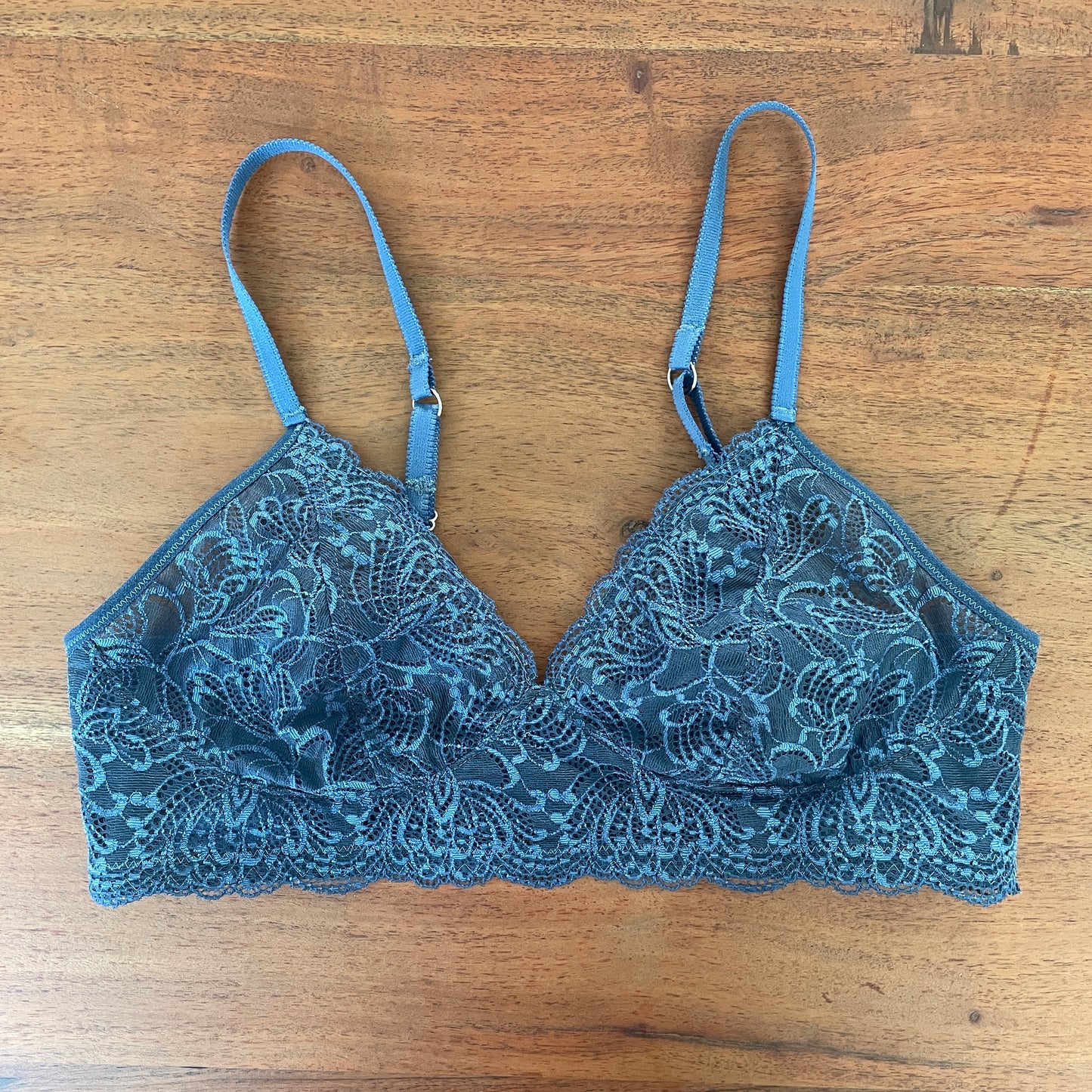 SAHAARA BRA sewing package with <tc>lace</tc>. View C: Full lace. Petrol