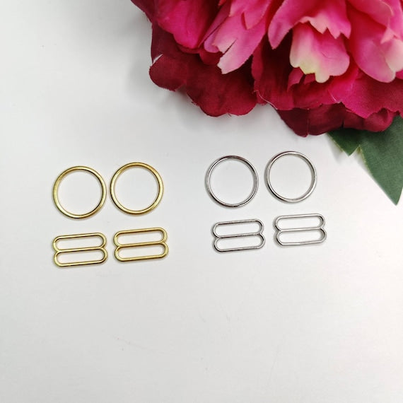 15mm rings and sliders for strap, shoulder strap, strap metal, gold silver IDrsx18