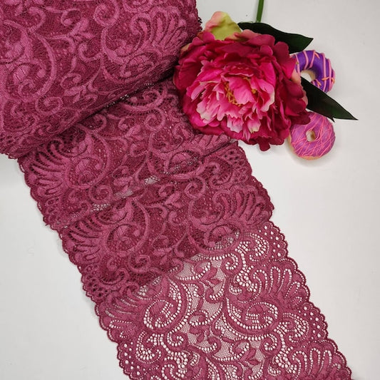 elastic lace burgundy - berry dream, price per 1/2 meter IDsx4