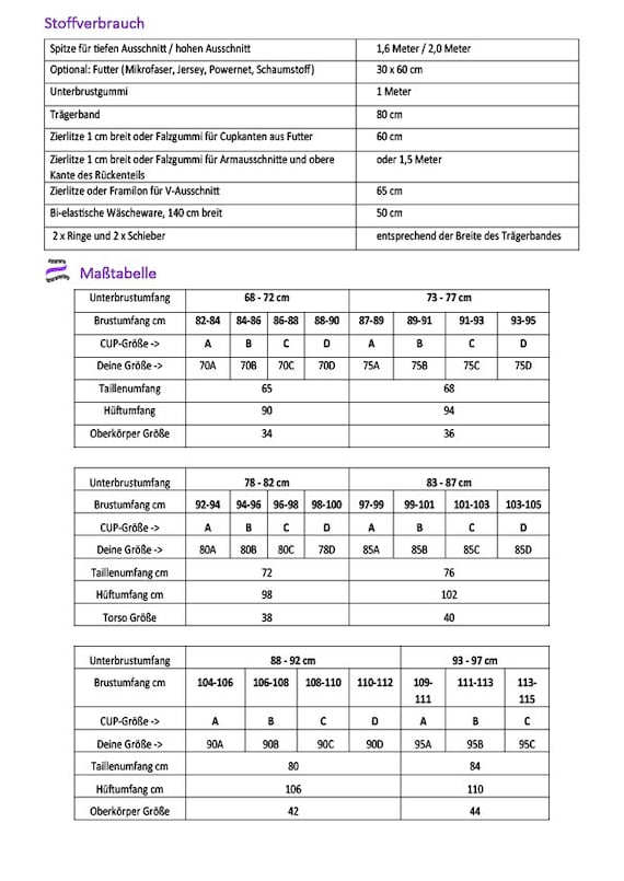 BH-Hemd Vanessa Schnittmuster in PDF, deutsch / german. E-Book mit Nähanleitung und Schnittmuster zum selbernähen, Gr. 70A-95C IDsmx3 LingerieMeMade