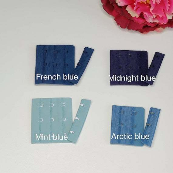 BH-Verschluss 3x3 oder 3x2 blau, mint blue, arctic blue, midnight blue, navy blue, french blue. bra hook&eye  IDheyex17