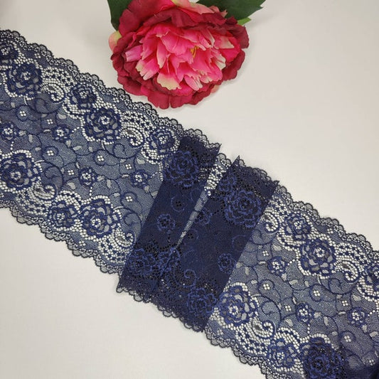 elastic lace midnight blue, price per 1/2 meter IDsx4