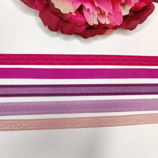 10-12 mm bra strap elastic pink, magenta, lavender, lilac, salmon pink, lavender IDtrx20